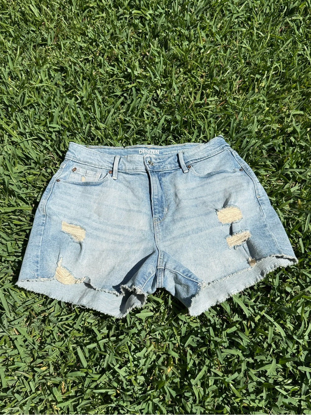 Denizen from Levi's Light Wash Distressed Denim Cutoff Shorts